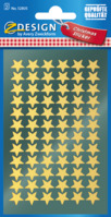 Weihnachtssticker, Glanzpapier, Sterne, gold, 144 Aufkleber
