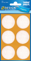 Filzgleiter, Filz, weiß, Ø 35 mm, 6 Aufkleber