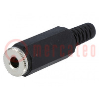 Plug; Jack 3,5mm; female; mono; ways: 2; straight; for cable; 4mm