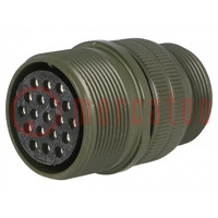 Connector: circular; plug; for cable; PIN: 19; female; soldering