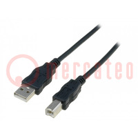 Kabel; USB 2.0; USB A-Stecker,USB B-Stecker; vernickelt; 1,8m