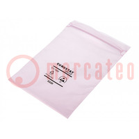 Protection bag; ESD; L: 305mm; W: 203mm; Thk: 50um; polyetylene; pink