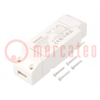 Power supply: switched-mode; LED; 18W; 24VDC; 225÷750mA; IP20; LC