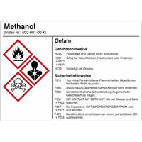 Gefahrstoffetiketten zur Behälterkennzeichnung, Folie, 10,5 x 7,4 Version: 13 - G013: Methanol
