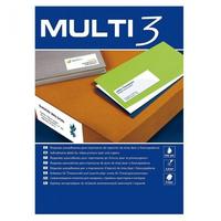 MULTI-3 ETIQUETAS ADHESIVAS 105X74MM INKJET/LÁSER C/RECTOS 8 X 500H BLANCO