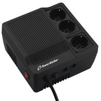 PowerWalker AVR 600 regulator napięcia 3 x gniazdo sieciowe Czarny