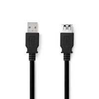 Nedis CCGL61010BK30 USB-kabel 3 m USB 3.2 Gen 1 (3.1 Gen 1) USB A Zwart