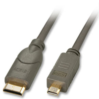 Lindy 0.5m HDMI kabel HDMI 0,5 m HDMI Type C (Mini) HDMI Typu D (Micro) Czarny