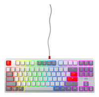 CHERRY K4V2 TKL Tastatur Gaming USB QWERTY US Englisch Grau, Hellgrau, Rot