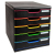 Exacompta 301914D bac de rangement de bureau Polystyrène Noir, Multicolore