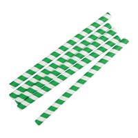 Fiesta Compostable Smoothie-Trinkhalm Papier grün gestreift 21cm Größer als