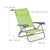 Relaxdays Liegestuhl klappbar, 8-stufig verstellbar, Strandstuhl mit Nackenkissen, Armlehnen & Flaschenöffner, grün/weiß