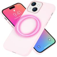 MagSafe Hülle für iPhone 15 Liquid Silikon Handyhülle Magnet Case Schutzhülle Pink