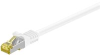 RJ45 Patchkabel CAT 6A S/FTP (PiMF), 500 MHz mit CAT 7 Rohkabel, weiß, 0.5 m - LSZH halogenfreier Ka