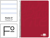 Cuaderno espiral liderpapel folio write tapa blanda 80h 60gr pauta 2,5 mm con margen color rojo