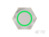 Schalter, 1-polig, silber, beleuchtet (grün), 5 A/250 VAC, Einbau-Ø 19.2 mm, IP6