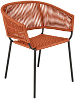 Stuhl Samo; 62x58x78 cm (BxTxH); Sitz terrakotta, Gestell schwarz; 2 Stk/Pck