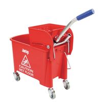 Jantex Kentucky Mop Bucket in Red - Wringer Handle - Plastic - 20 Ltr