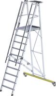 Alu-Podestleiter 10 Stufen mit Handlauf Podesthöhe 2,30 m Arbeitshöhe bis 4,30 m