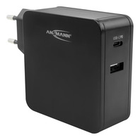 ANSMANN 2-Port USB Charger 45W - USB C mit Quick Charge 3.0 & Power Delivery