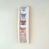 Wall mounted coloured leaflet dispensers - 4 x ? A4 pockets, white