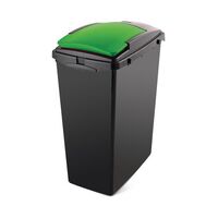 40L Recycling bin with green lid