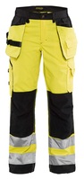 Damen High Vis Bundhose 7156 mit Werkzeugtaschen gelb/schwarz