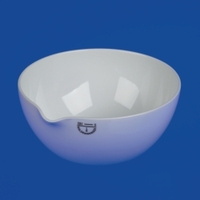 Abdampfschalen Porzellan mit Ausguss und flachem Boden | Nennvolumen: 30 ml