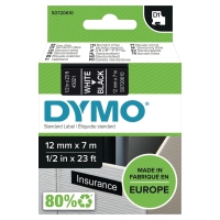 Dymo D1 szalag, 12 mm x 7 m, feher-fekete