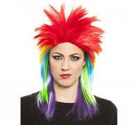 Peluca de Punk Multicolor Universal Adulto