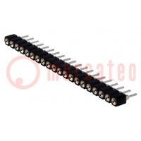 Socket; pin strips; female; PIN: 20; turned contacts; straight