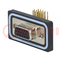 D-Sub HD; PIN: 15; socket; female; for panel mounting,screw; THT