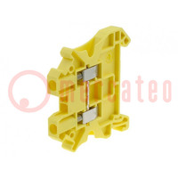 Splice terminal: rail; 0.14÷4mm2; ways: 1; terminals: 2; yellow