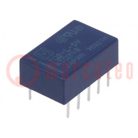 Relay: electromagnetic; DPDT; Ucoil: 5VDC; Icontacts max: 2A; TQ