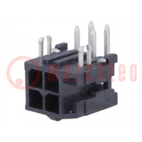 Socket; wire-board; male; Micro-Fit 3.0; 3mm; PIN: 4; THT; 5A; 600V