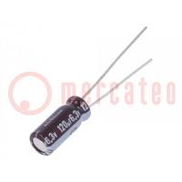 Kondensator: elektrolytisch; low ESR; THT; 120uF; 6,3VDC; Ø5x11mm