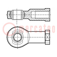Scharnierkop; 12mm; M12; 1,75; rechtsdraaiend,intern; staal
