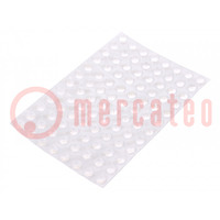 Pata adhesiva; H: 3,8mm; transparente; poliuretano; Med: Ø9,5mm