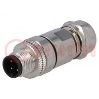 Plug; M12; PIN: 4; male; A code-DeviceNet / CANopen; for cable