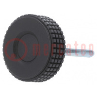 Molette; Ø: 39,5mm; Filetage ext: M6; 40mm; H: 26,5mm; MBT-P