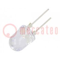 LED; 10mm; orange; 30°; Front: convexe; 2÷2,6V; Nb sorties: 2; 390mW