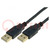 Kábel; USB 2.0; USB A dugó,kétoldalas; aranyozott; 1,8m; fekete