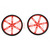 Koło; czerwony; Oś: nacięcie D; na wcisk; Ø: 90mm; Śr.wału: 3mm