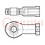 Testa articolata; 20mm; M24; 3; destra a girare,esterno; acciaio