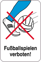 Modellbeispiel: Sonderschild Fußballspielen verboten (Art. 14924)