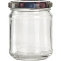 Produktbild zu Vorratsglas 6-tlg., rund, klar, Obstdekor-Deckel, Inhalt: 0,212 Liter, TO: 63