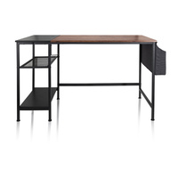 * Schreibtisch / Arbeitstisch WORKSPACE H I 120 x 60 cm mit Seitenregal schwarz / braun hjh OFFICE