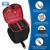 PEDEA Kameratasche Gr. L ESSEX Foto Tasche mit Regenschutz und Zubehörfächer, schwarz/rot