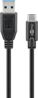 Goobay 67999 cable USB 0,5 m USB 3.2 Gen 1 (3.1 Gen 1) USB A USB C Negro