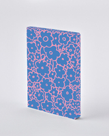 nuuna Flower Power Notizbuch A5+ 256 Blätter Blau, Pink